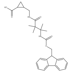 rac-(1R,2S)-2-{[3-({[(9H-fluoren-9-yl)methoxy]carbonyl}amino)-2,2,3-trimethylbutanamido]methyl}cyclopropane-1-carboxylic acid结构式