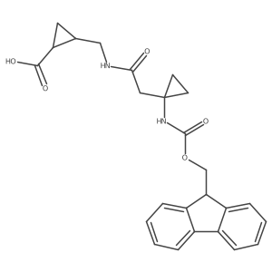 rac-(1R,2S)-2-({2-[1-({[(9H-fluoren-9-yl)methoxy]carbonyl}amino)cyclopropyl]acetamido}methyl)cyclopropane-1-carboxylic acid结构式