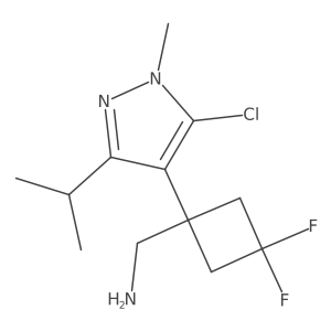 {1-[5-chloro-1-methyl-3-(propan-2-yl)-1H-pyrazol-4-yl]-3,3-difluorocyclobutyl}methanamine结构式