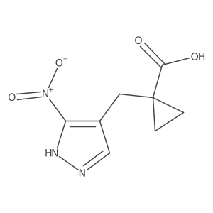1-[(3-nitro-1H-pyrazol-4-yl)methyl]cyclopropane-1-carboxylic acid结构式