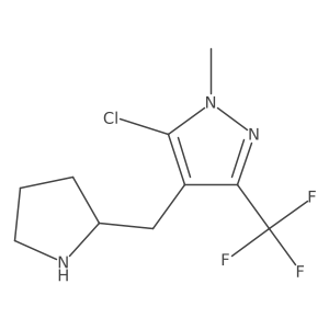 5-chloro-1-methyl-4-[(pyrrolidin-2-yl)methyl]-3-(trifluoromethyl)-1H-pyrazole结构式