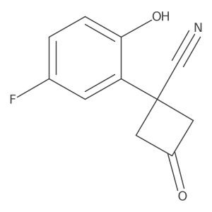 1-(5-Fluoro-2-hydroxyphenyl)-3-oxocyclobutane-1-carbonitrile结构式