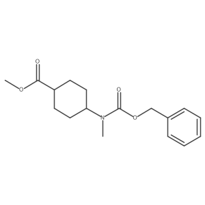 Methyl cis-4-{[(benzyloxy)carbonyl](methyl)amino}cyclohexane-1-carboxylate结构式
