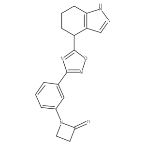 1-[3-[5-(4,5,6,7-Tetrahydro-1H-indazol-4-yl)-1,2,4-oxadiazol-3-yl]phenyl]azetidin-2-one Structure