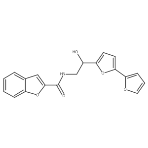 N-(2-{[2,2'-bifuran]-5-yl}-2-hydroxyethyl)-1-benzofuran-2-carboxamide结构式