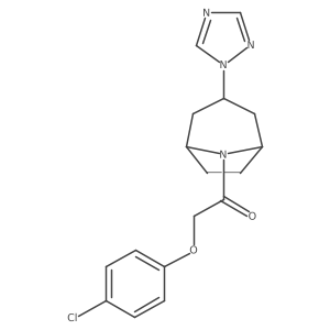 1-((1R,5S)-3-(1H-1,2,4-triazol-1-yl)-8-azabicyclo[3.2.1]octan-8-yl)-2-(4-chlorophenoxy)ethan-1-one结构式
