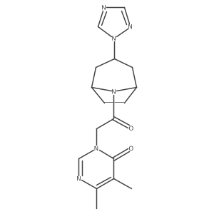 3-(2-((1R,5S)-3-(1H-1,2,4-triazol-1-yl)-8-azabicyclo[3.2.1]octan-8-yl)-2-oxoethyl)-5,6-dimethylpyrimidin-4(3H)-one Structure