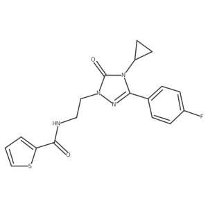 N-(2-(4-cyclopropyl-3-(4-fluorophenyl)-5-oxo-4,5-dihydro-1H-1,2,4-triazol-1-yl)ethyl)thiophene-2-carboxamide结构式
