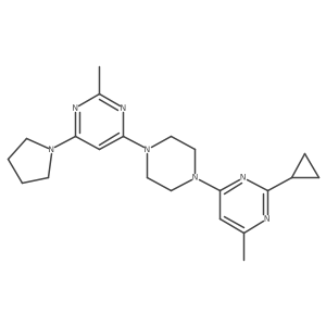 4-[4-(2-Cyclopropyl-6-methylpyrimidin-4-yl)piperazin-1-yl]-2-methyl-6-(pyrrolidin-1-yl)pyrimidine Structure
