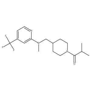 2-Methyl-1-[4-({methyl[4-(trifluoromethyl)pyridin-2-yl]amino}methyl)piperidin-1-yl]propan-1-one结构式