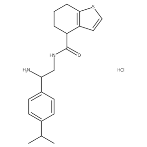 N-[2-Amino-2-(4-propan-2-ylphenyl)ethyl]-4,5,6,7-tetrahydro-1-benzothiophene-4-carboxamide;hydrochloride Structure
