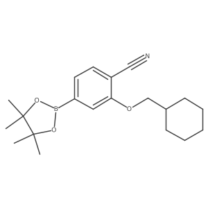 2-(Cyclohexylmethoxy)-4-(tetramethyl-1,3,2-dioxaborolan-2-yl)benzonitrile Structure