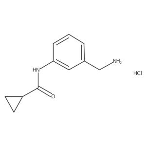 N-[3-(Aminomethyl)phenyl]cyclopropanecarboxamide;hydrochloride结构式
