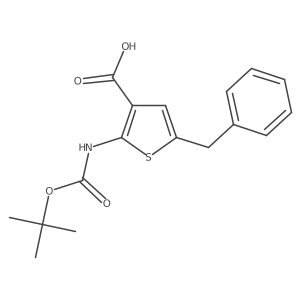 5-Benzyl-2-{[(tert-butoxy)carbonyl]amino}thiophene-3-carboxylic acid结构式
