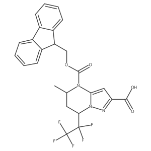 4-{[(9H-fluoren-9-yl)methoxy]carbonyl}-5-methyl-7-(1,1,2,2,2-pentafluoroethyl)-4H,5H,6H,7H-pyrazolo[1,5-a]pyrimidine-2-carboxylic acid Structure
