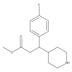 Methyl 3-(4-fluorophenyl)-3-(piperidin-4-yl)propanoate结构式