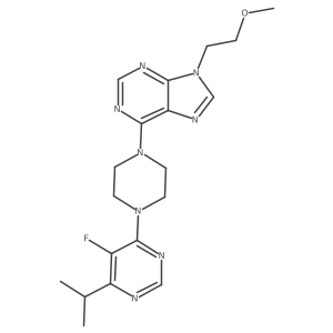 6-{4-[5-fluoro-6-(propan-2-yl)pyrimidin-4-yl]piperazin-1-yl}-9-(2-methoxyethyl)-9H-purine结构式