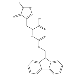 (2R)-2-({[(9H-fluoren-9-yl)methoxy]carbonyl}amino)-3-(5-hydroxy-1-methyl-1H-pyrazol-4-yl)propanoic acid结构式