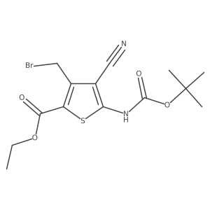 Ethyl 3-(bromomethyl)-5-{[(tert-butoxy)carbonyl]amino}-4-cyanothiophene-2-carboxylate结构式