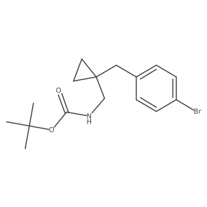 tert-butyl N-({1-[(4-bromophenyl)methyl]cyclopropyl}methyl)carbamate结构式