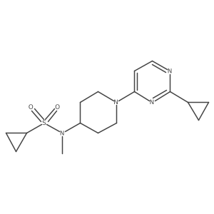 N-[1-(2-cyclopropylpyrimidin-4-yl)piperidin-4-yl]-N-methylcyclopropanesulfonamide结构式