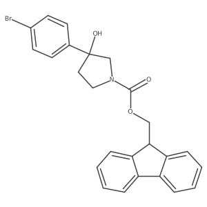 (9H-fluoren-9-yl)methyl 3-(4-bromophenyl)-3-hydroxypyrrolidine-1-carboxylate结构式