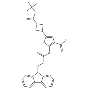 2-{1-[(tert-butoxy)carbonyl]azetidin-3-yl}-5-({[(9H-fluoren-9-yl)methoxy]carbonyl}amino)-1,3-oxazole-4-carboxylic acid结构式