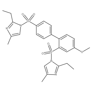 2-ethyl-1-({4'-[(2-ethyl-4-methyl-1H-imidazol-1-yl)sulfonyl]-4-methoxy-[1,1'-biphenyl]-2-yl}sulfonyl)-4-methyl-1H-imidazole结构式