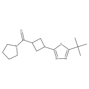 2-Tert-butyl-5-[3-(pyrrolidine-1-carbonyl)azetidin-1-yl]-1,3,4-thiadiazole结构式