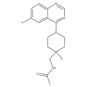 N-{[4-fluoro-1-(6-fluoroquinazolin-4-yl)piperidin-4-yl]methyl}acetamide结构式