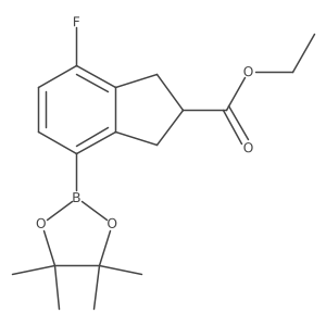 Ethyl 4-fluoro-7-(4,4,5,5-tetramethyl-1,3,2-dioxaborolan-2-yl)-2,3-dihydro-1H-indene-2-carboxylate Structure