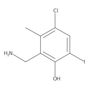 2-(Aminomethyl)-4-chloro-6-iodo-3-methylphenol结构式