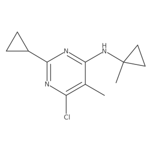 6-chloro-2-cyclopropyl-5-methyl-N-(1-methylcyclopropyl)pyrimidin-4-amine Structure