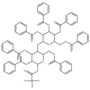 I+/--D-Glucopyranose, 4-O-(2,3,4,6-tetra-O-benzoyl-I(2)-D-glucopyranosyl)-, 2,3,6-tribenzoate 1-(2,2,2-trichloroethanimidate)结构式