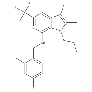 1h-Pyrrolo[2,3-c]pyridin-7-amine,n-[(4-fluoro-2-methylphenyl)methyl]-2,3-dimethyl-1-propyl-5-(trifluoromethyl)-结构式