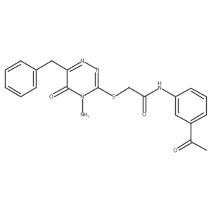 N-(3-acetylphenyl)-2-[(4-amino-6-benzyl-5-oxo-4,5-dihydro-1,2,4-triazin-3-yl)sulfanyl]acetamide结构式