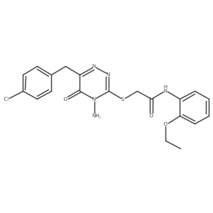 2-((4-amino-6-(4-chlorobenzyl)-5-oxo-4,5-dihydro-1,2,4-triazin-3-yl)thio)-N-(2-ethoxyphenyl)acetamide Structure