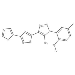 1-(2-methoxy-5-methylphenyl)-4-[3-(thiophen-2-yl)-1,2,4-oxadiazol-5-yl]-1H-1,2,3-triazol-5-amine结构式