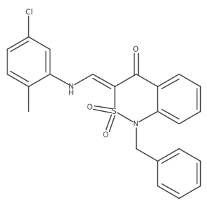 (3E)-1-benzyl-3-{[(5-chloro-2-methylphenyl)amino]methylene}-1H-2,1-benzothiazin-4(3H)-one 2,2-dioxide结构式