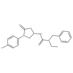 1-Benzyl-1-ethyl-3-[1-(4-fluorophenyl)-5-oxopyrrolidin-3-yl]urea结构式