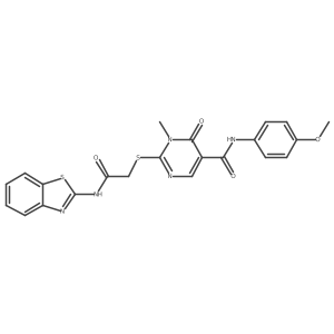 2-((2-(benzo[d]thiazol-2-ylamino)-2-oxoethyl)thio)-N-(4-methoxyphenyl)-1-methyl-6-oxo-1,6-dihydropyrimidine-5-carboxamide Structure