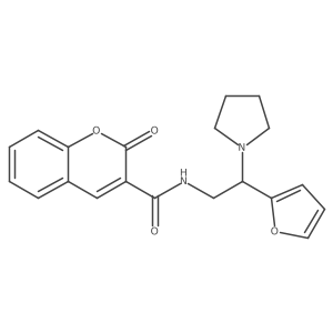N-[2-(furan-2-yl)-2-(pyrrolidin-1-yl)ethyl]-2-oxo-2H-chromene-3-carboxamide结构式