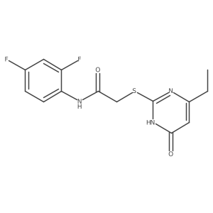 N-(2,4-difluorophenyl)-2-((4-ethyl-6-oxo-1,6-dihydropyrimidin-2-yl)thio)acetamide结构式