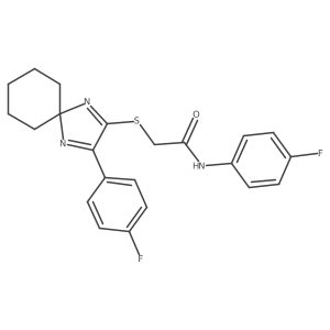 N-(4-Fluorophenyl)-2-{[3-(4-fluorophenyl)-1,4-diazaspiro[4.5]deca-1,3-dien-2-YL]sulfanyl}acetamide结构式
