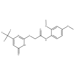N-(2,4-dimethoxyphenyl)-2-((6-oxo-4-(trifluoromethyl)-1,6-dihydropyrimidin-2-yl)thio)acetamide结构式