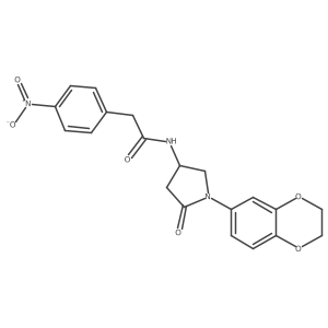 N-(1-(2,3-dihydrobenzo[b][1,4]dioxin-6-yl)-5-oxopyrrolidin-3-yl)-2-(4-nitrophenyl)acetamide结构式