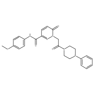 N-(4-methoxyphenyl)-6-oxo-1-[2-oxo-2-(4-phenylpiperazin-1-yl)ethyl]-1,6-dihydropyridazine-3-carboxamide结构式