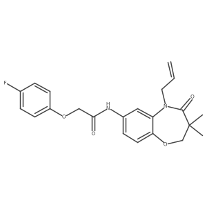 N-(5-allyl-3,3-dimethyl-4-oxo-2,3,4,5-tetrahydrobenzo[b][1,4]oxazepin-7-yl)-2-(4-fluorophenoxy)acetamide结构式