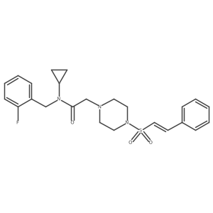 N-cyclopropyl-N-[(2-fluorophenyl)methyl]-2-[4-(2-phenylethenesulfonyl)piperazin-1-yl]acetamide结构式