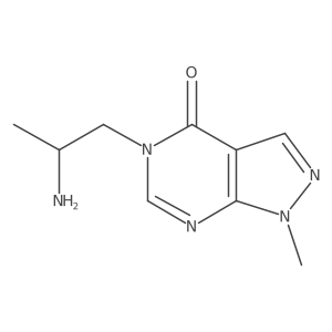 5-(2-aminopropyl)-1-methyl-1H,4H,5H-pyrazolo[3,4-d]pyrimidin-4-one结构式